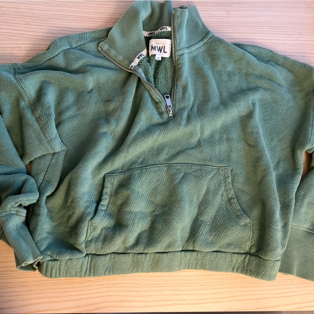 Madewell Green Half Zip Sweater